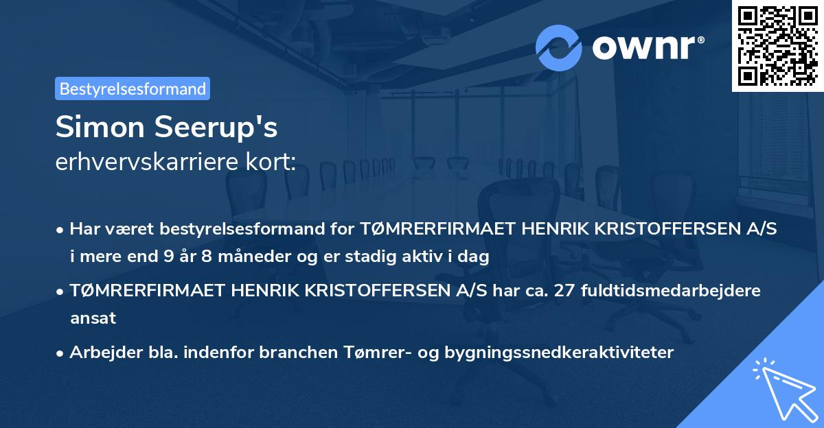 Simon Seerup's erhvervskarriere kort