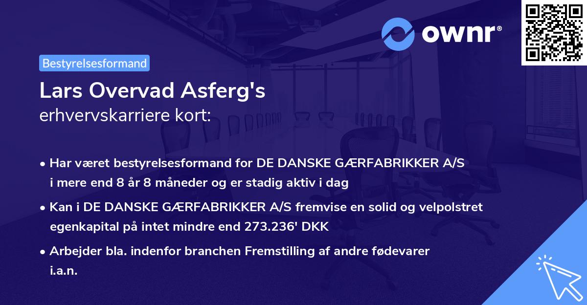 Lars Overvad Asferg's erhvervskarriere kort