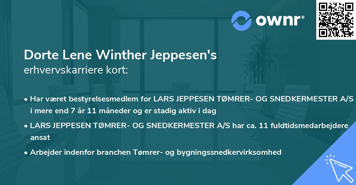 Dorte Lene Winther Jeppesen's erhvervskarriere kort