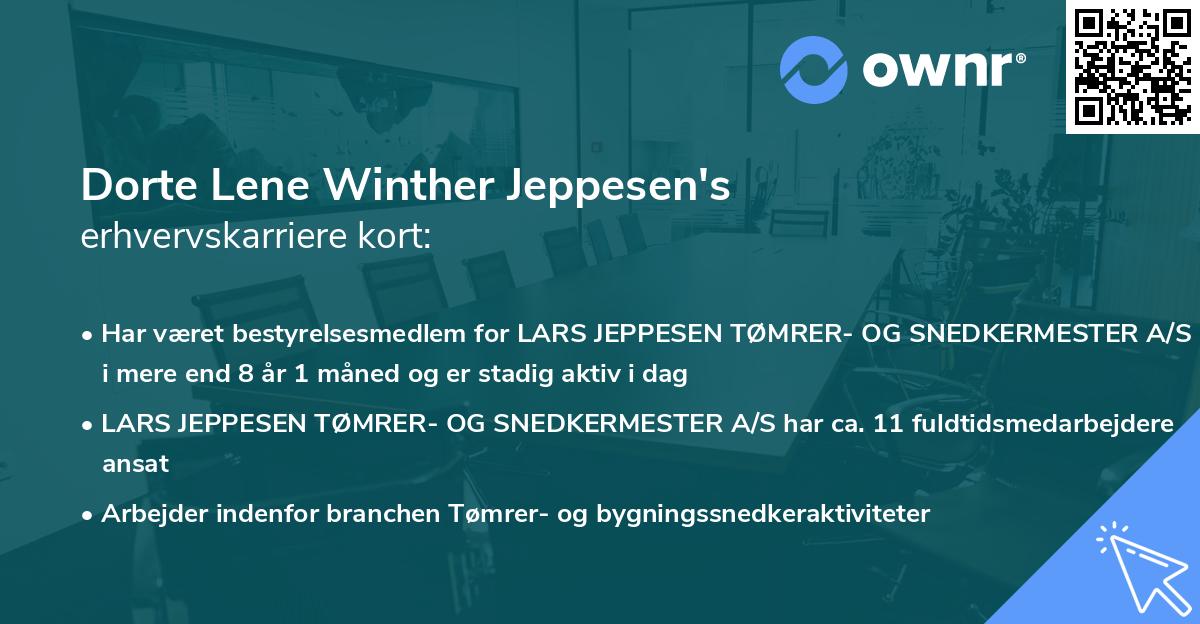 Dorte Lene Winther Jeppesen's erhvervskarriere kort