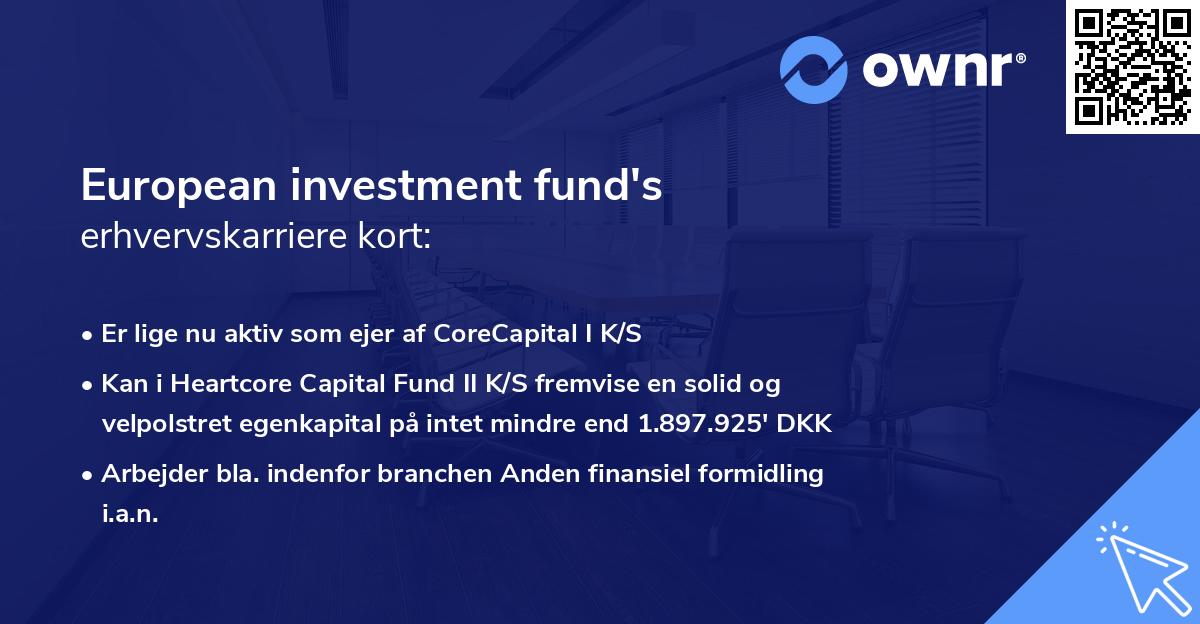 European investment fund's erhvervskarriere kort