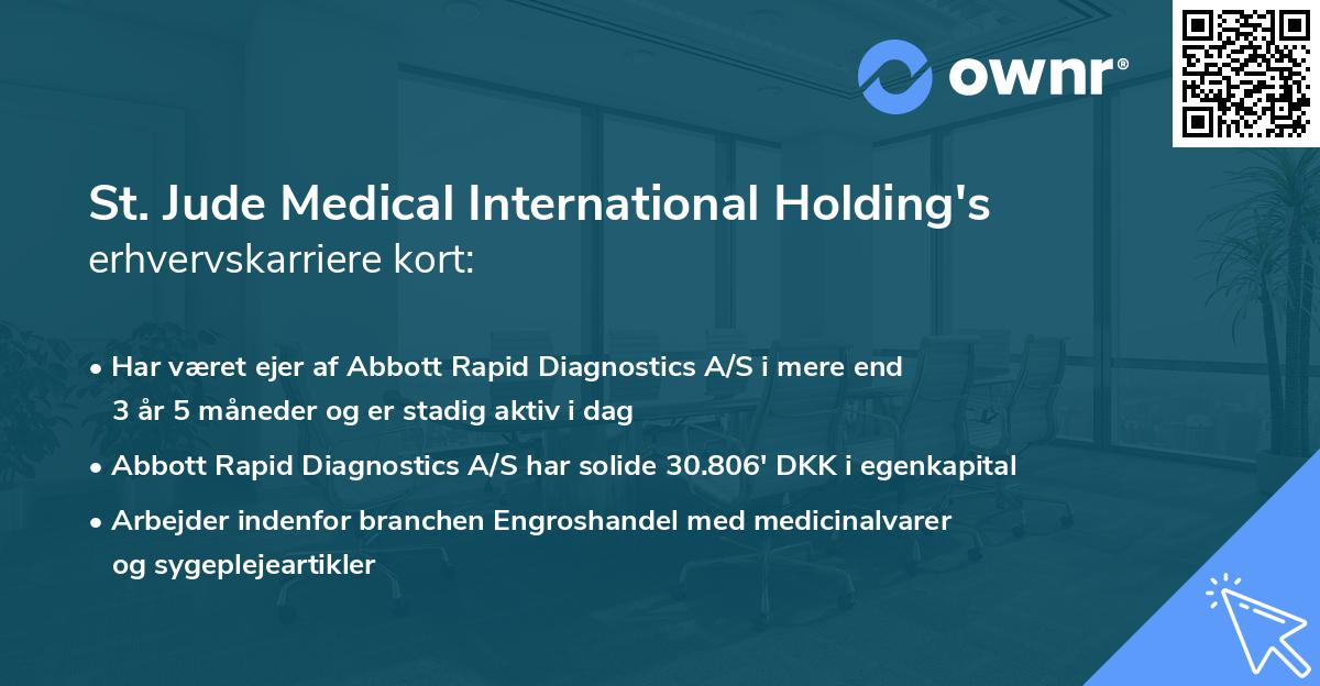 St. Jude Medical International Holding's erhvervskarriere kort