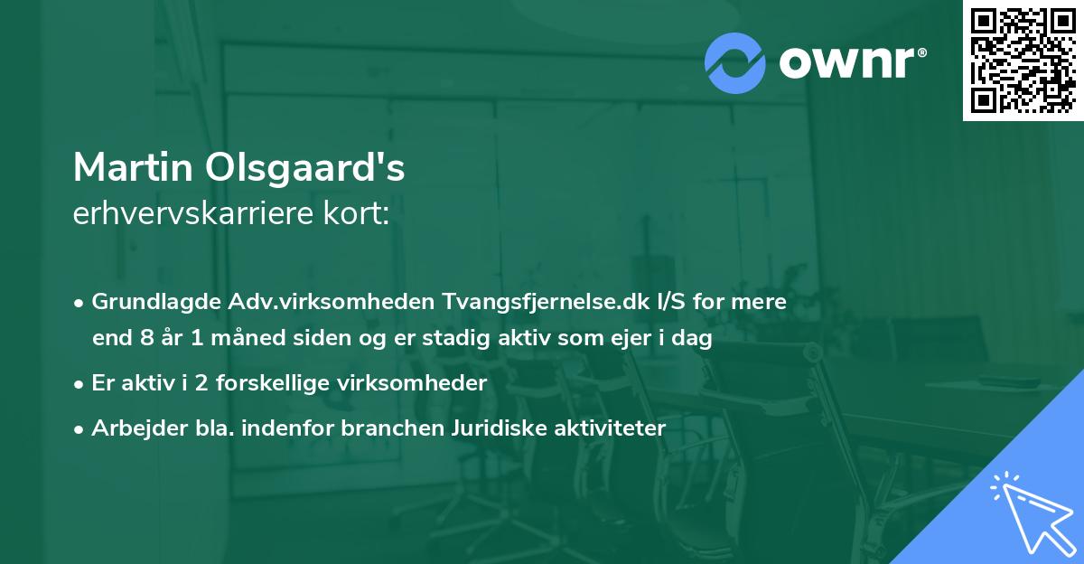 Martin Olsgaard's erhvervskarriere kort