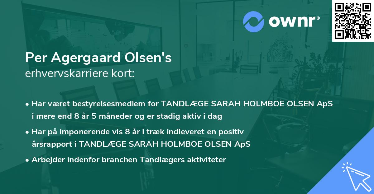 Per Agergaard Olsen's erhvervskarriere kort