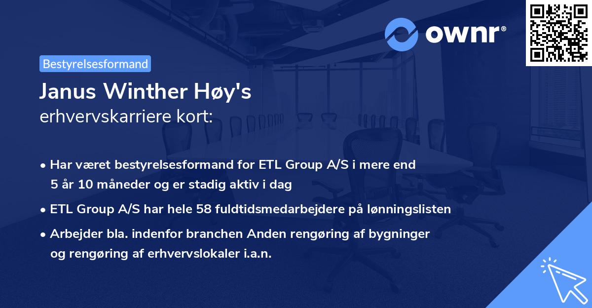 Janus Winther Høy's erhvervskarriere kort