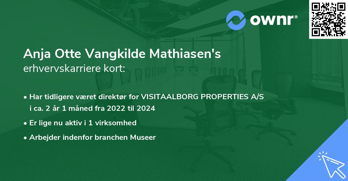 Anja Otte Vangkilde Mathiasen's erhvervskarriere kort