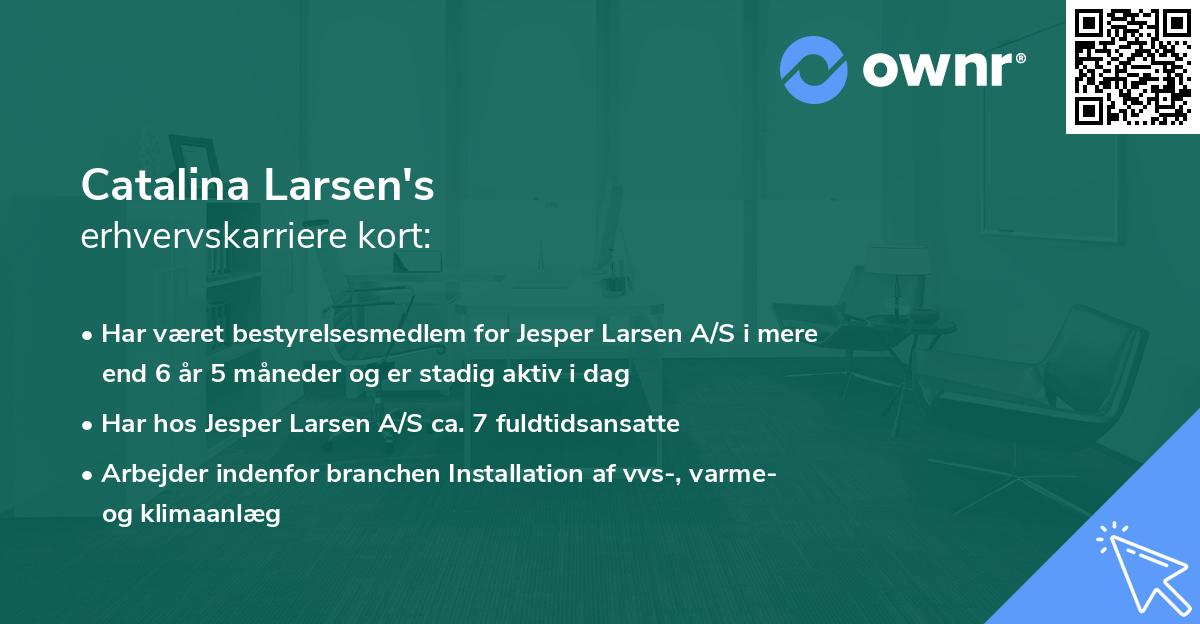 Catalina Larsen's erhvervskarriere kort