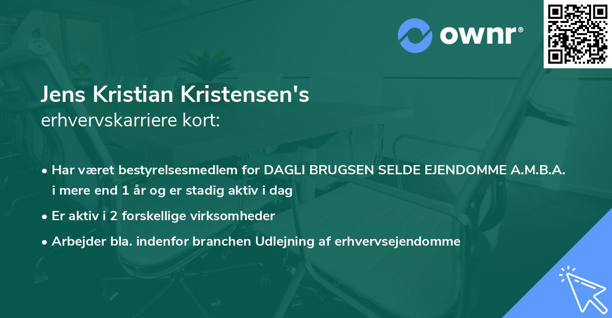 Jens Kristian Kristensen's erhvervskarriere kort
