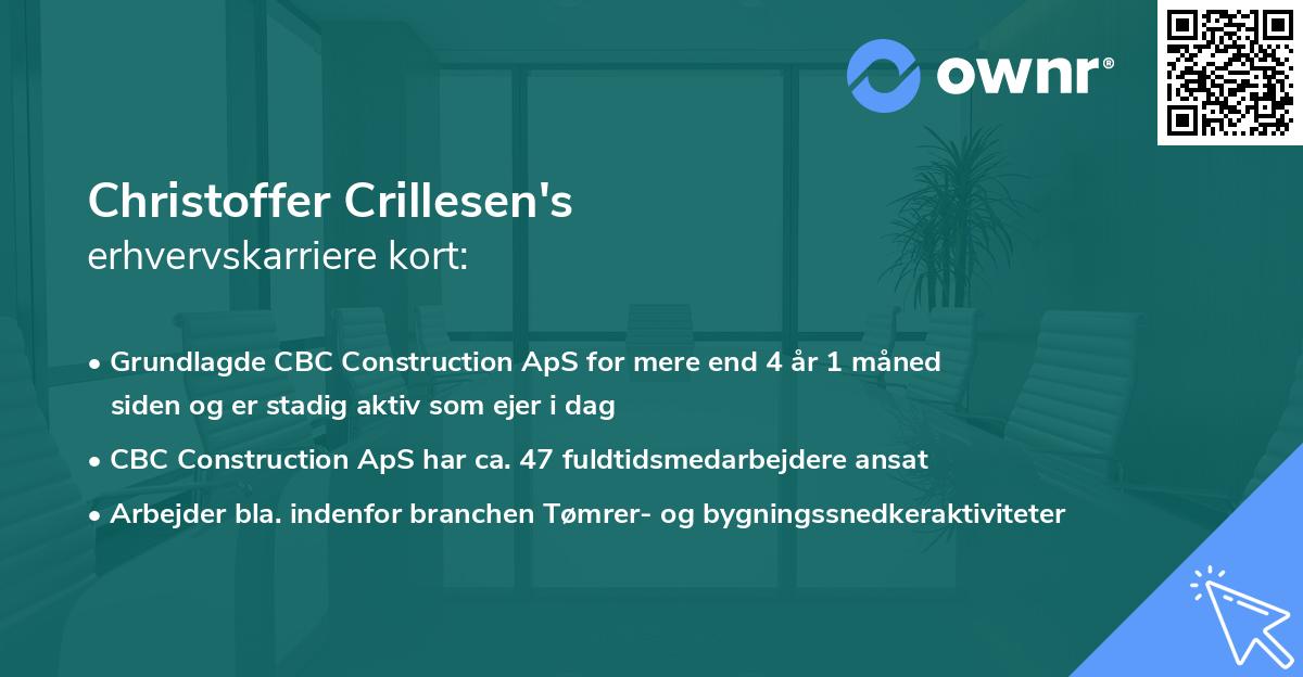 Christoffer Crillesen's erhvervskarriere kort