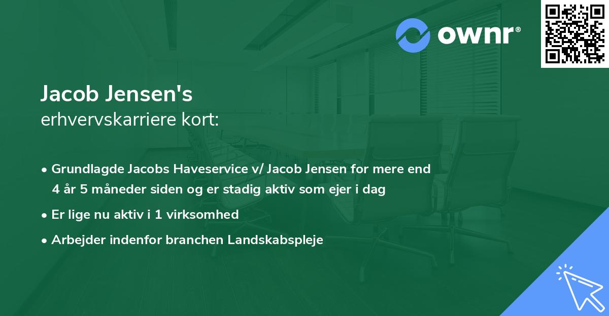 Jacob Jensen's erhvervskarriere kort