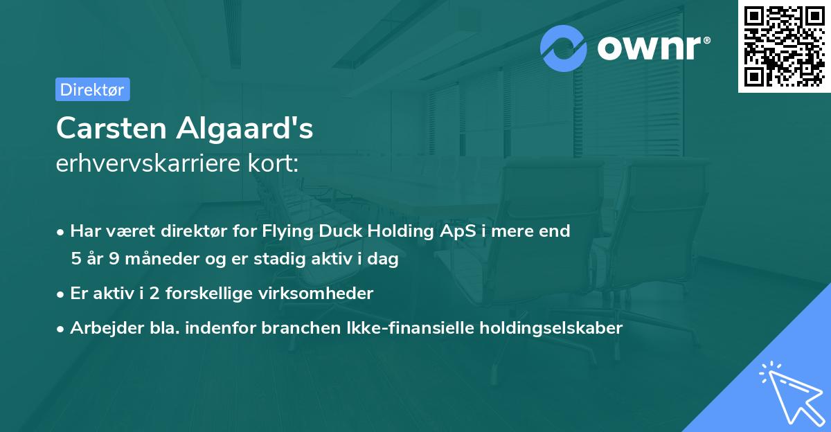 Carsten Algaard's erhvervskarriere kort