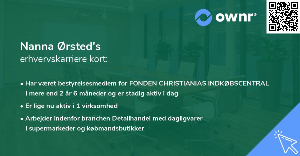 Nanna Ørsted's erhvervskarriere kort
