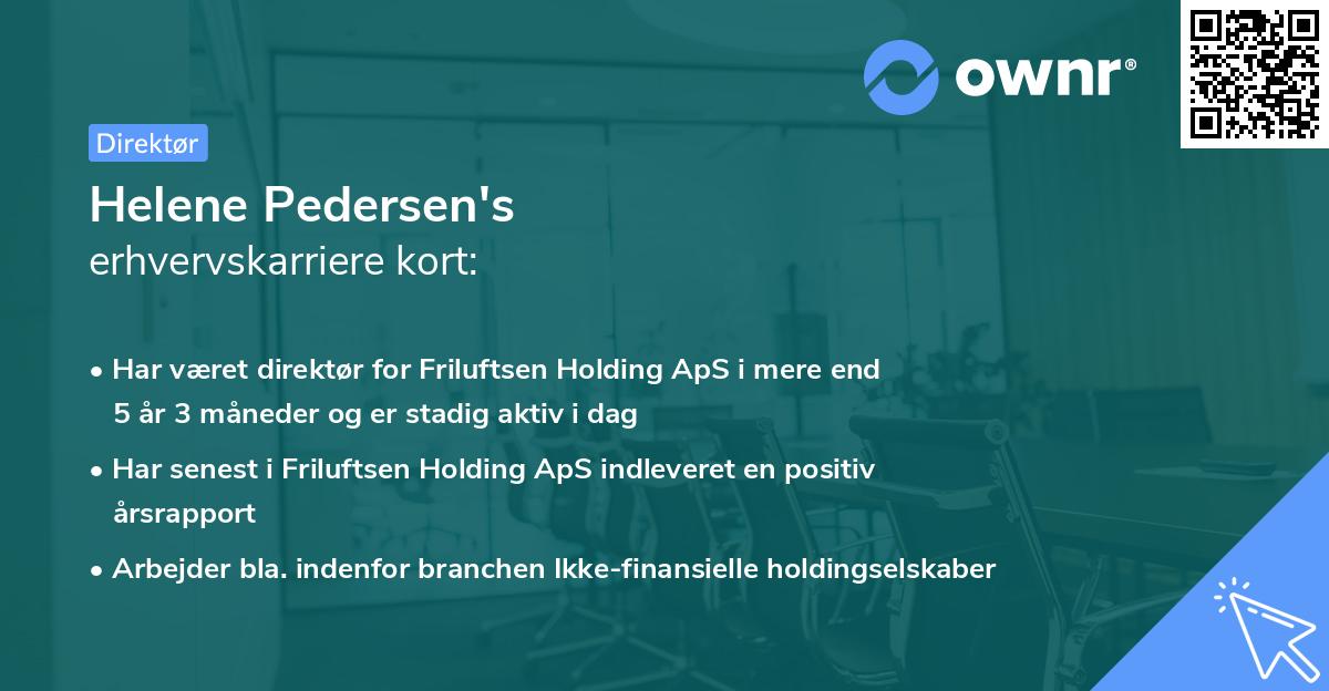 Helene Pedersen's erhvervskarriere kort