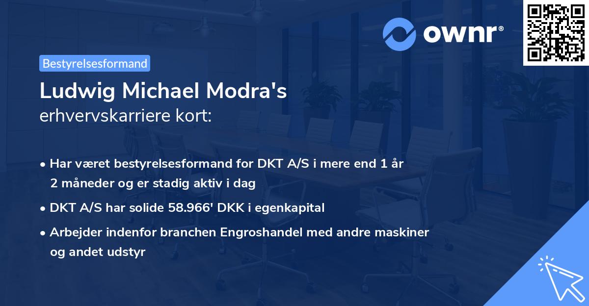 Ludwig Michael Modra's erhvervskarriere kort