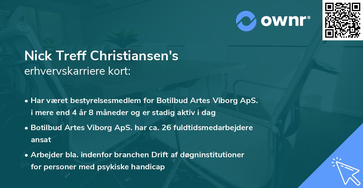 Nick Treff Christiansen's erhvervskarriere kort