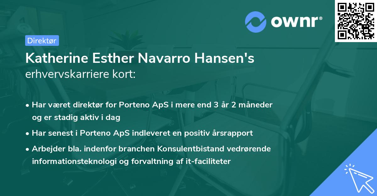 Katherine Esther Navarro Hansen's erhvervskarriere kort