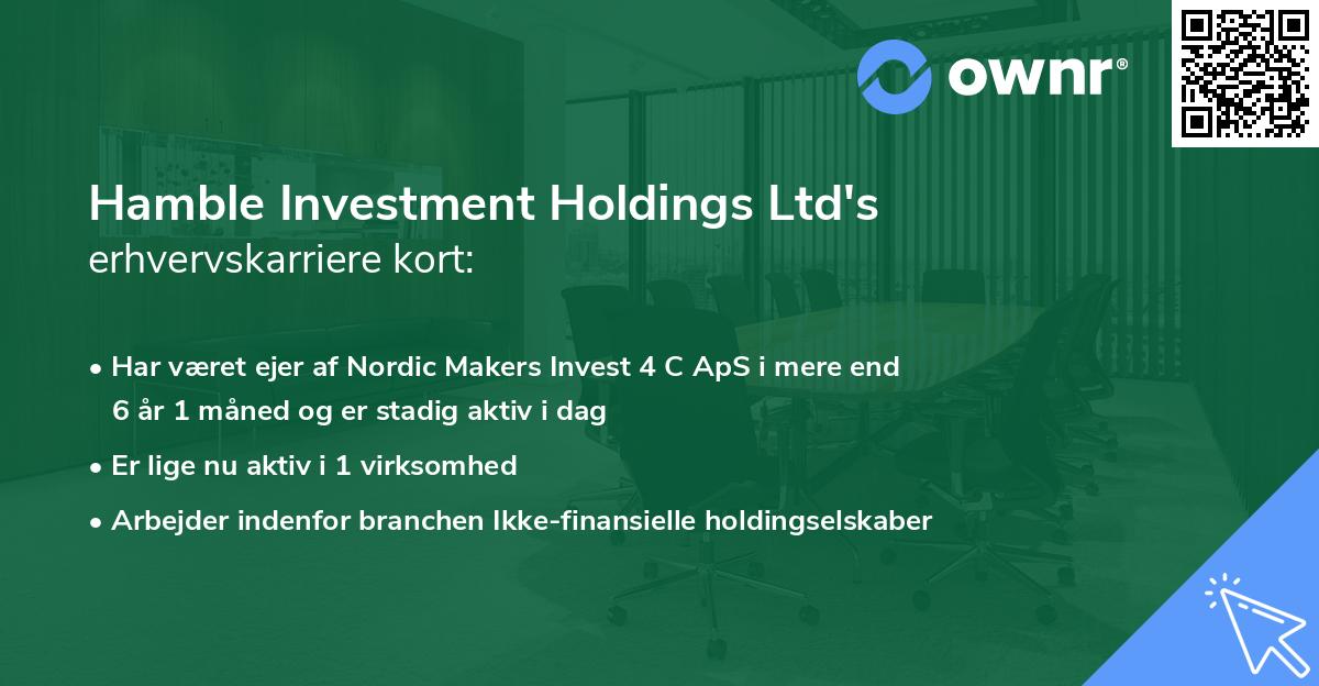 Hamble Investment Holdings Ltd's erhvervskarriere kort