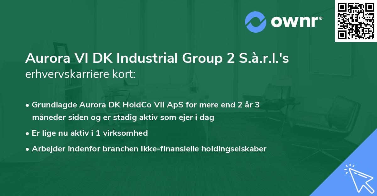 Aurora VI DK Industrial Group 2 S.à.r.l.'s erhvervskarriere kort