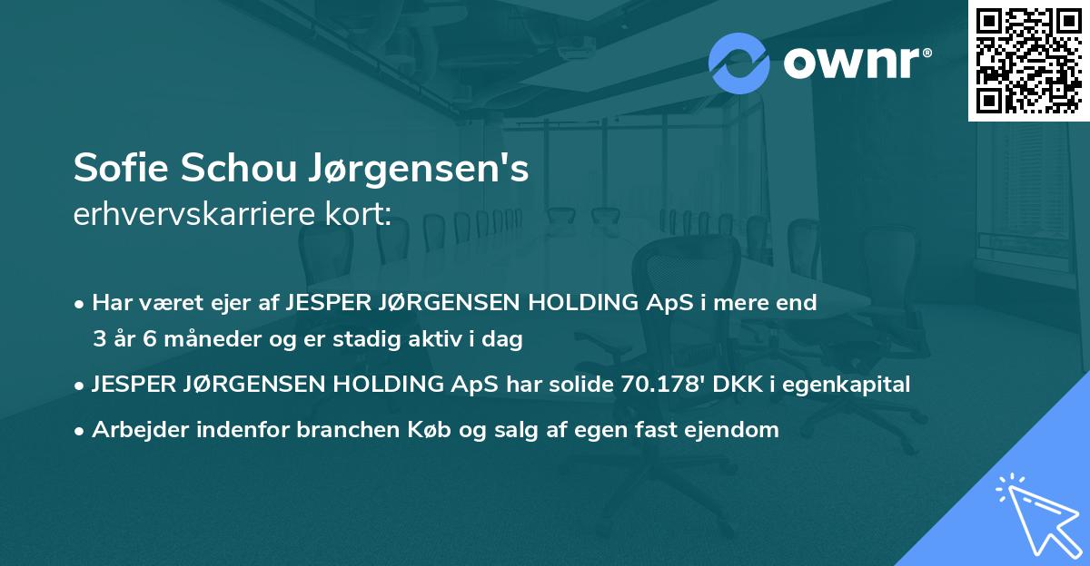 Sofie Schou Jørgensen's erhvervskarriere kort