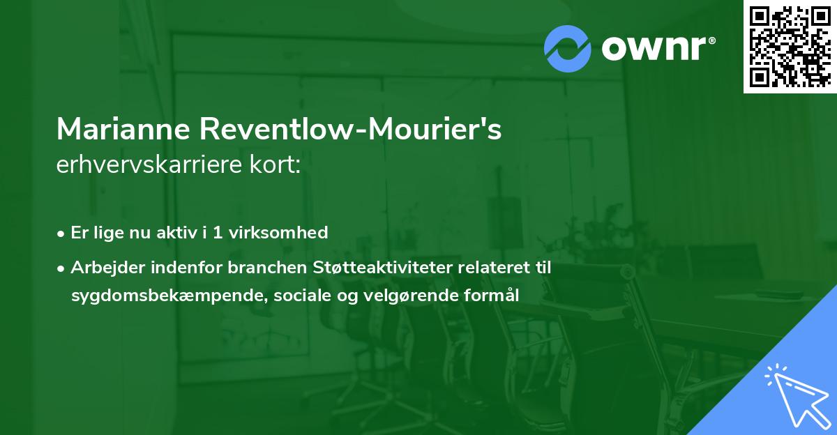 Marianne Reventlow-Mourier's erhvervskarriere kort