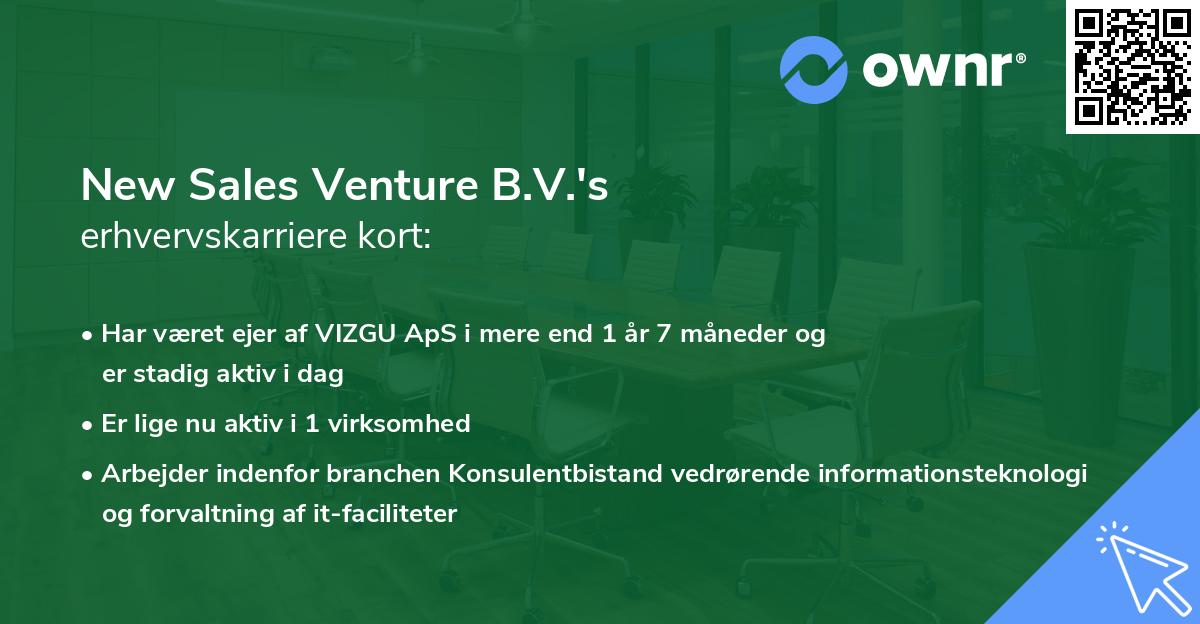 New Sales Venture B.V.'s erhvervskarriere kort