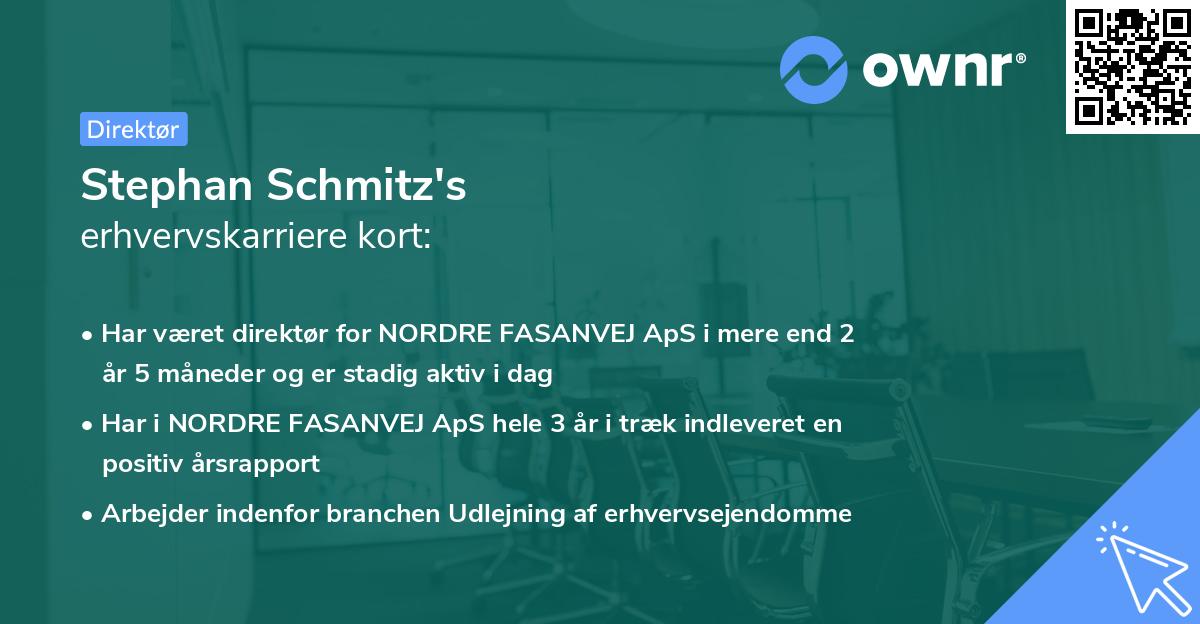 Stephan Schmitz's erhvervskarriere kort