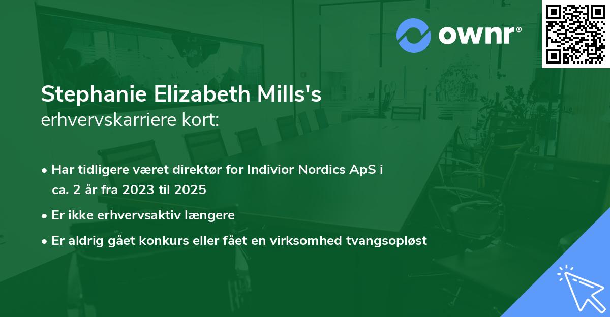 Stephanie Elizabeth Mills's erhvervskarriere kort