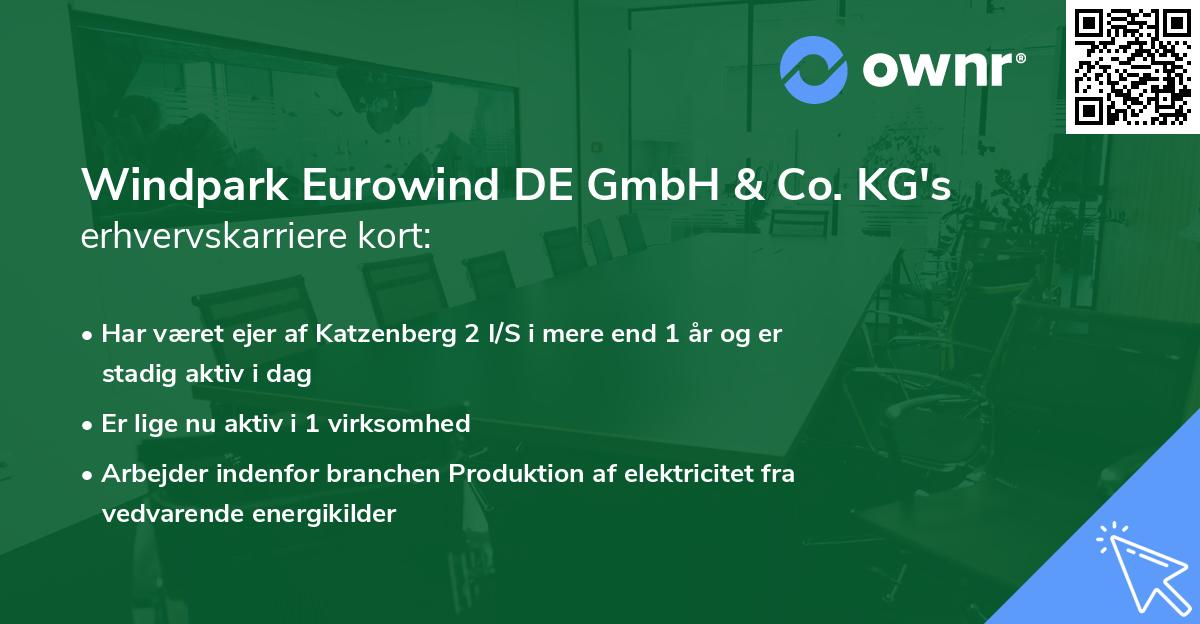 Windpark Eurowind DE GmbH & Co. KG's erhvervskarriere kort