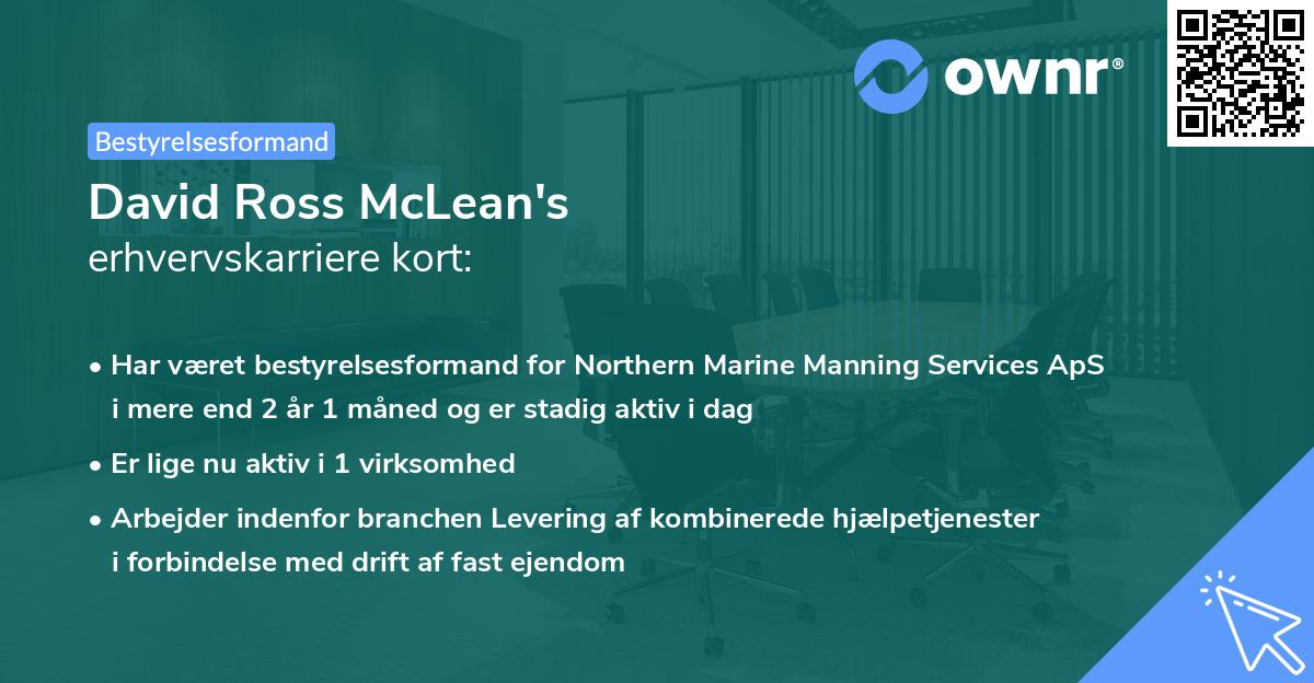 David Ross McLean's erhvervskarriere kort