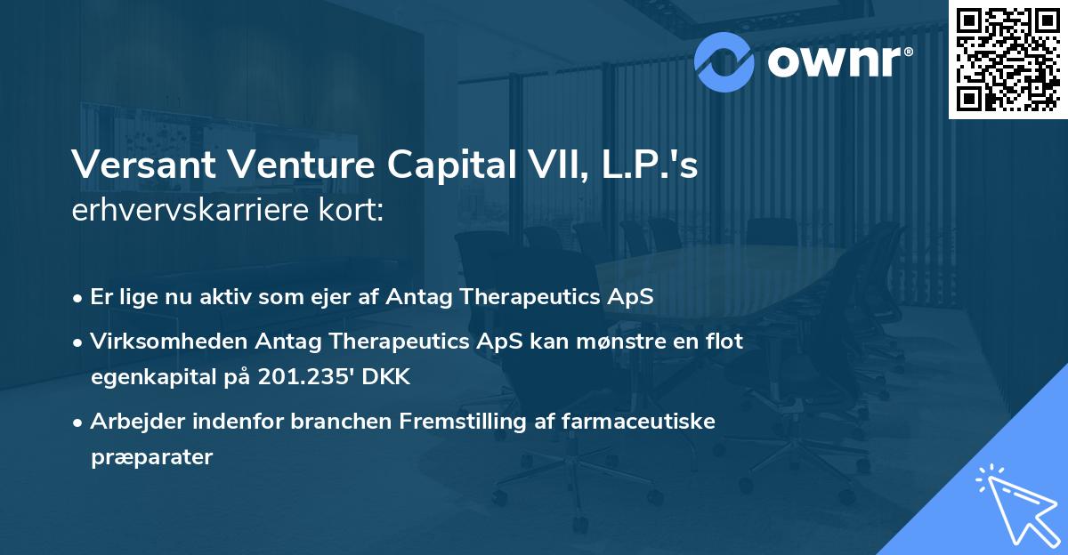 Versant Venture Capital VII, L.P.'s erhvervskarriere kort