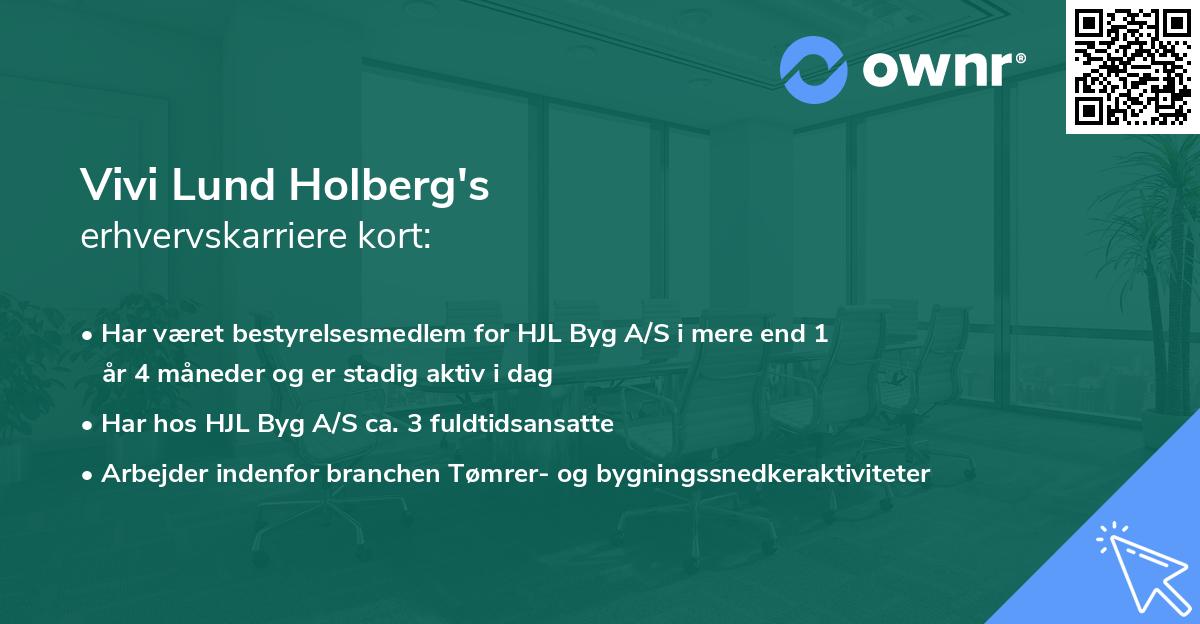 Vivi Lund Holberg's erhvervskarriere kort