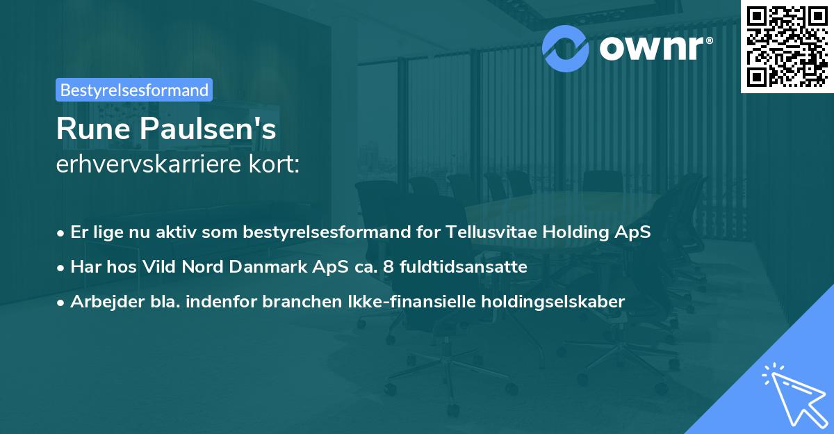 Rune Paulsen's erhvervskarriere kort