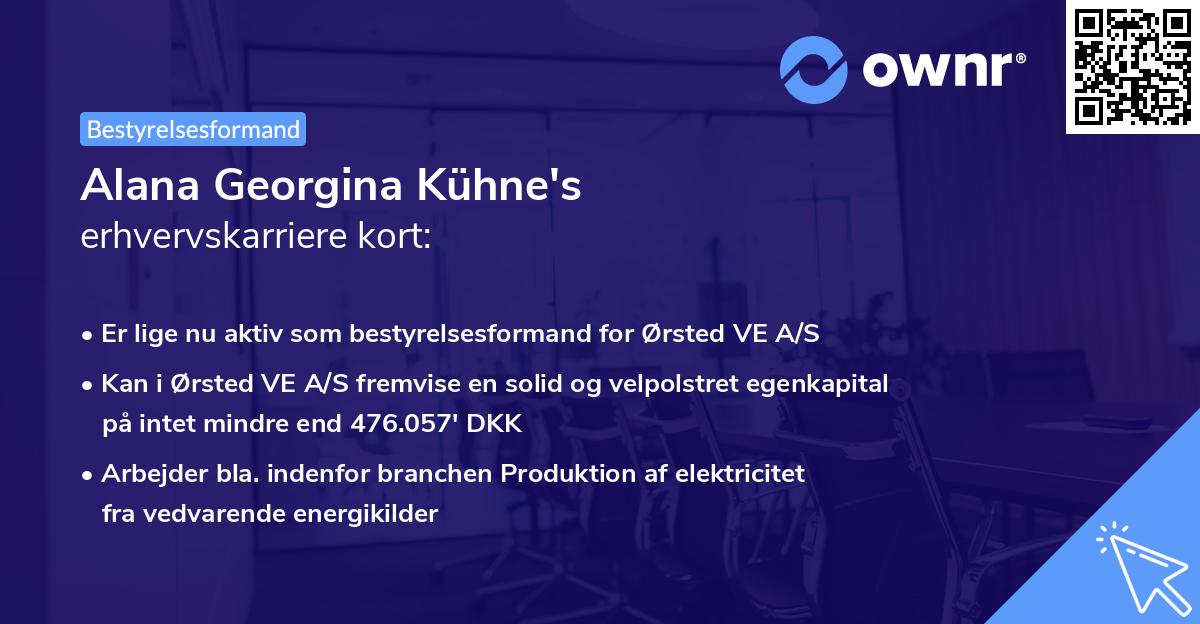 Alana Georgina Kühne's erhvervskarriere kort
