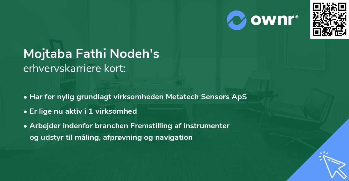 Mojtaba Fathi Nodeh's erhvervskarriere kort