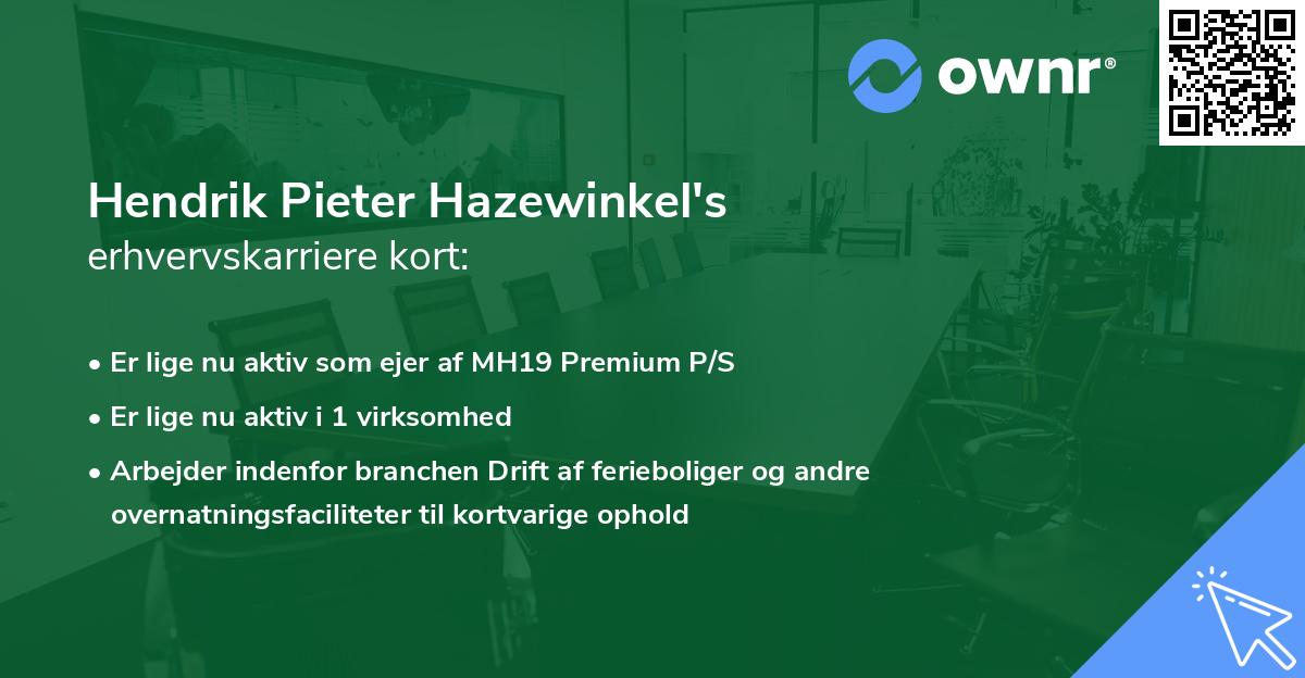 Hendrik Pieter Hazewinkel's erhvervskarriere kort