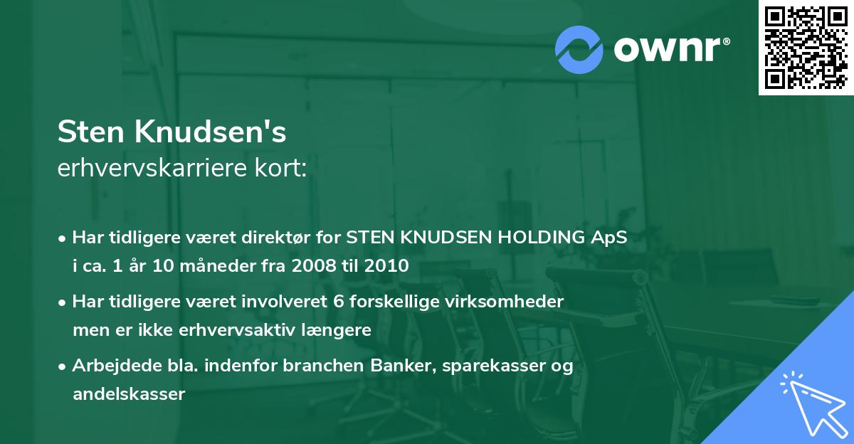 Sten Knudsen's erhvervskarriere kort