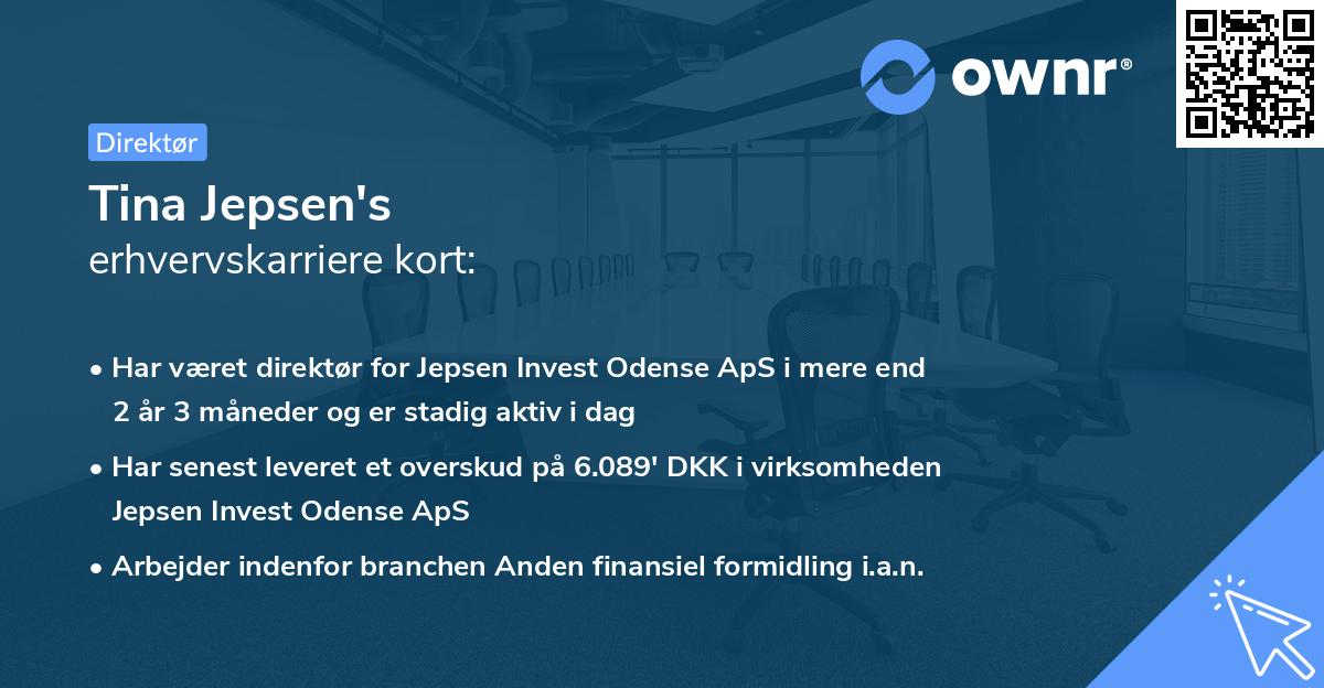 Tina Jepsen's erhvervskarriere kort