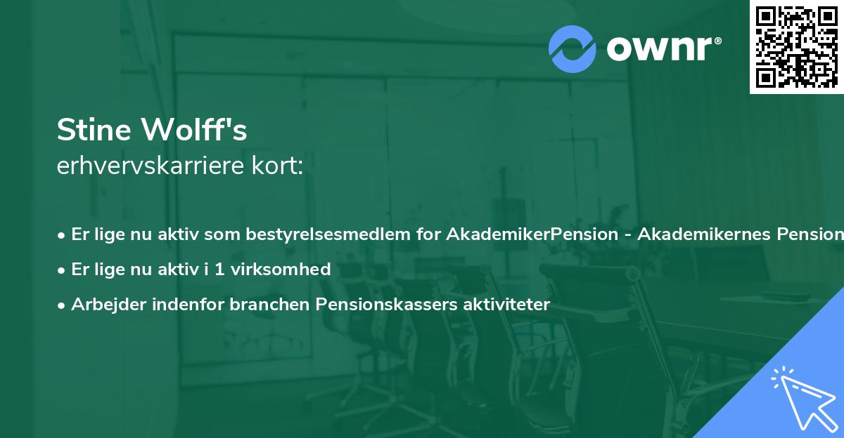 Stine Wolff's erhvervskarriere kort