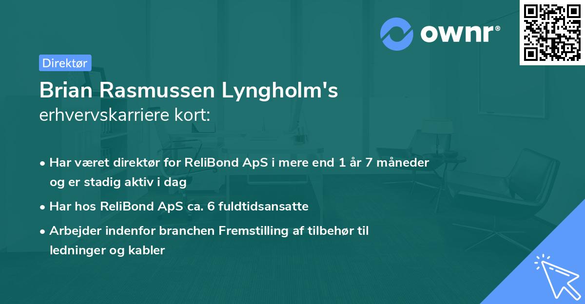Brian Rasmussen Lyngholm's erhvervskarriere kort