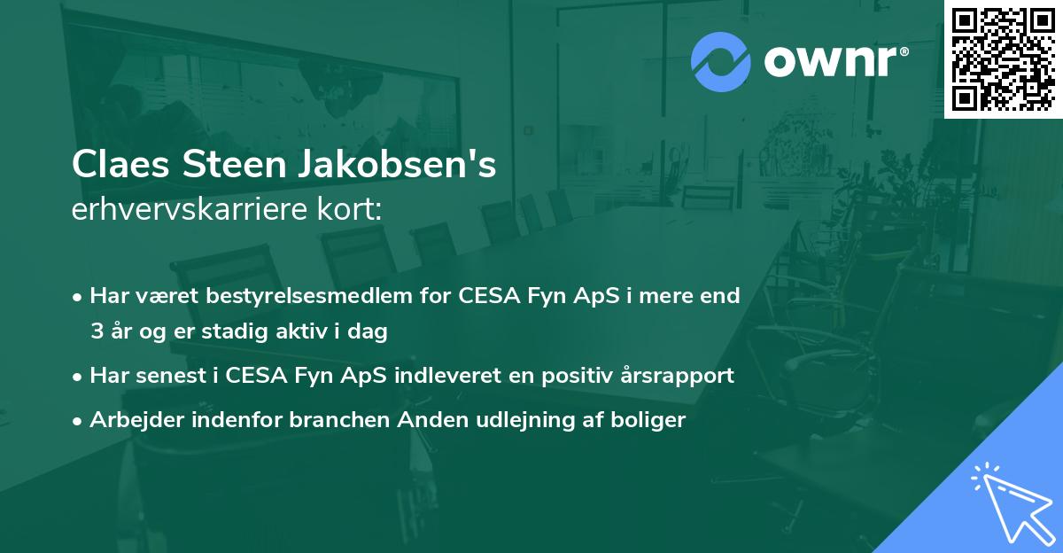 Claes Steen Jakobsen's erhvervskarriere kort