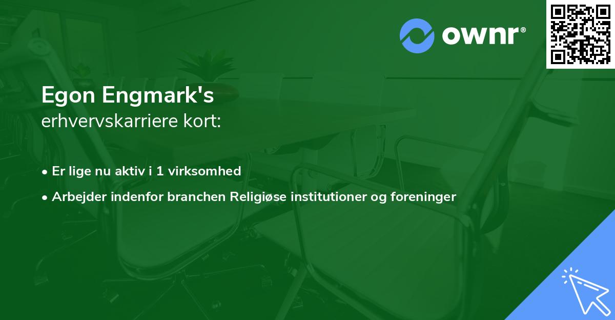 Egon Engmark's erhvervskarriere kort