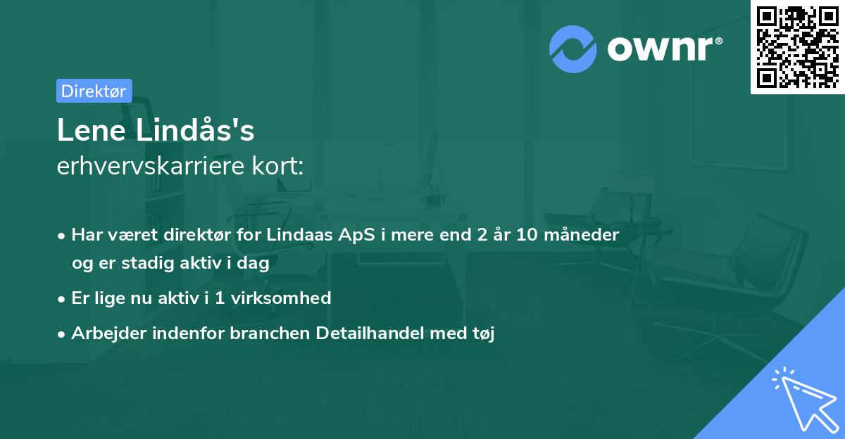 Lene Lindås's erhvervskarriere kort