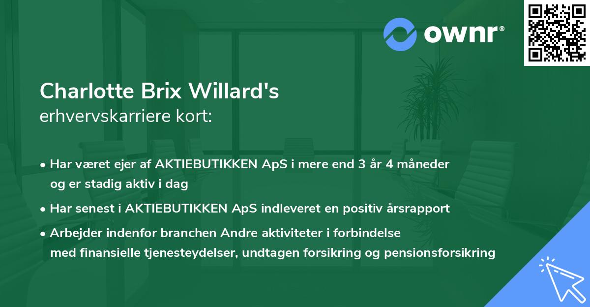 Charlotte Brix Willard's erhvervskarriere kort