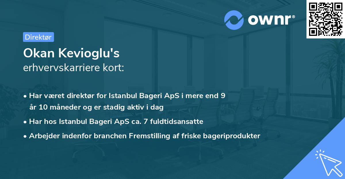 Okan Kevioglu's erhvervskarriere kort