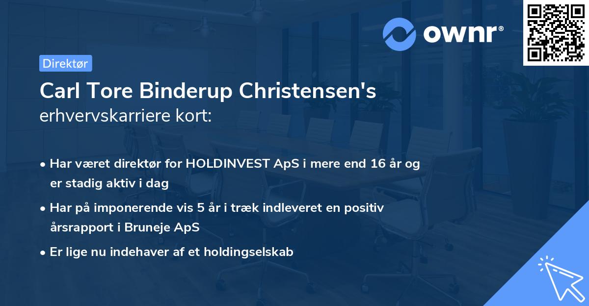 Carl Tore Binderup Christensen's erhvervskarriere kort