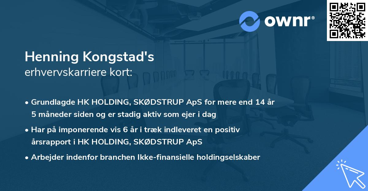Henning Kongstad's erhvervskarriere kort