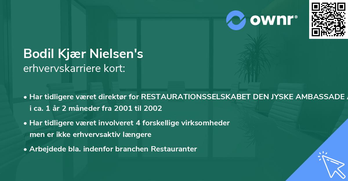 Bodil Kjær Nielsen's erhvervskarriere kort
