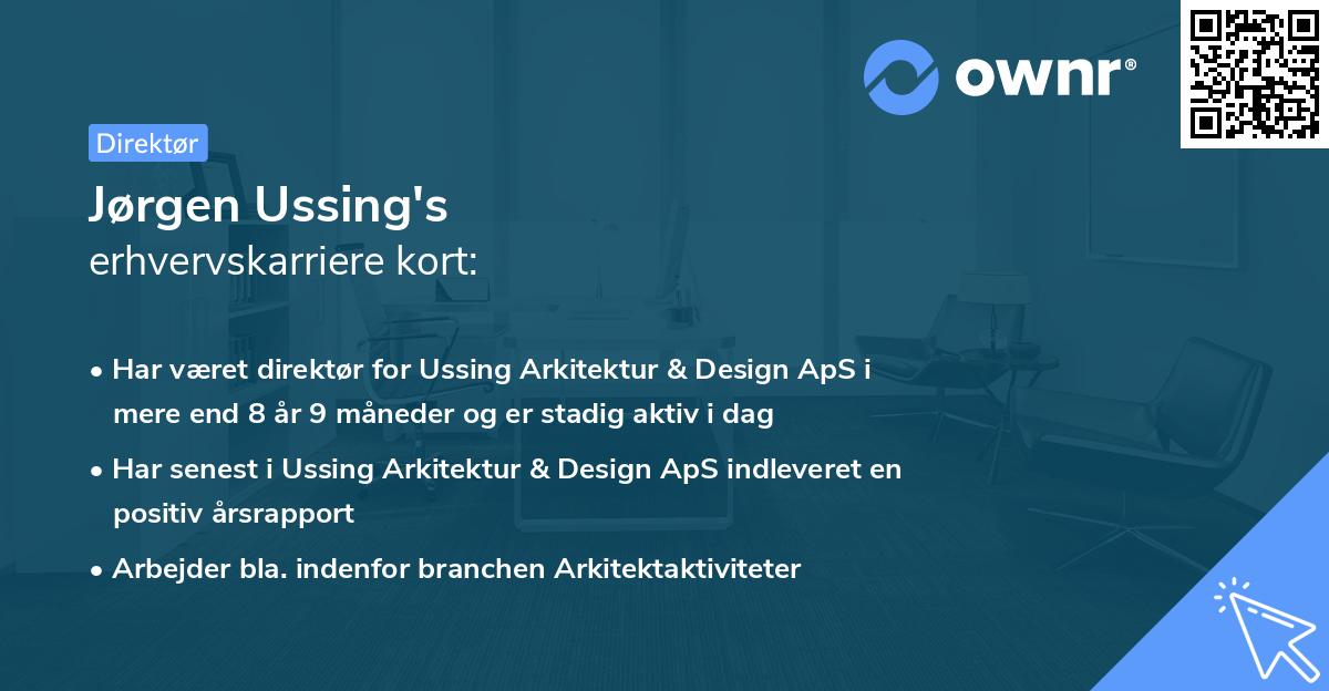 Jørgen Ussing's erhvervskarriere kort