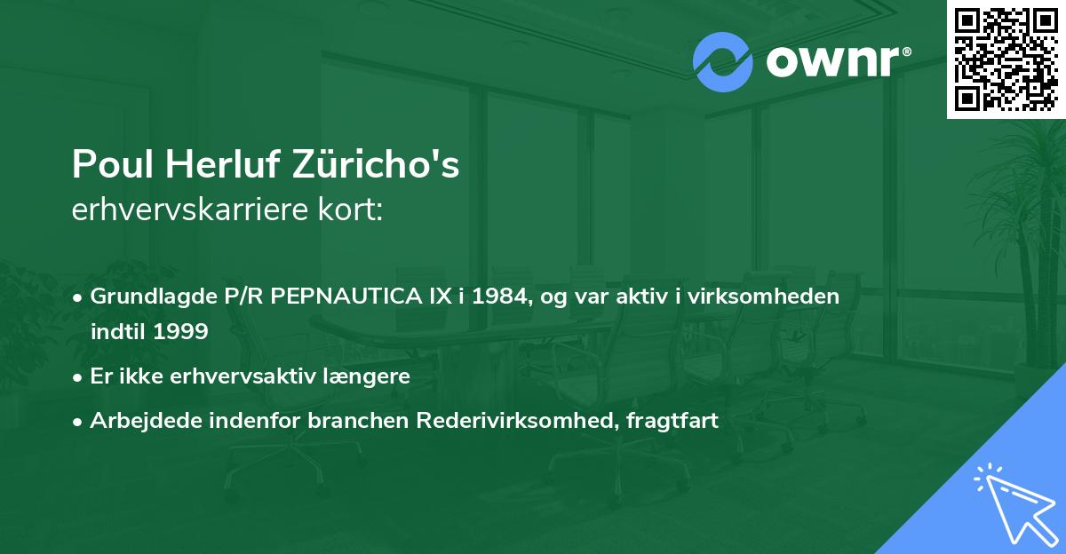 Poul Herluf Züricho's erhvervskarriere kort