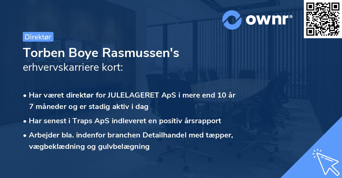 Torben Boye Rasmussen's erhvervskarriere kort